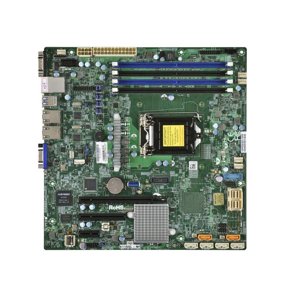 X11SSLNFO SuperMicro Socket H4 LGA 1151 Xeon E3-1200 v5 / v6 Intel C232 Chipset DDR4 4 x DIMM 6 x SATA 6Gbps micro-ATX Server Motherboard (Refurbished)