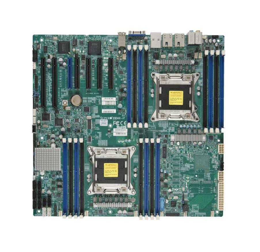 X9DAX-iF-HFT SuperMicro Dual Socket LGA 2011 Intel C602 Chipset Xeon E5-2600/ E5-2600 V2 Processors Support DDR3 16x DIMM 8x SATA2 3.0Gb/s Enhanced Extended ATX Server Motherboard (Refurbished)
