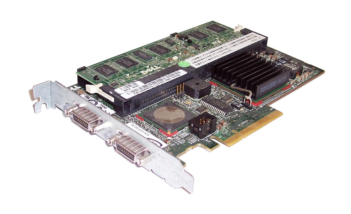 XM768 Dell PERC 5/E 256MB Cache SAS 6Gbps Dual Channel PCI Express x8 RAID Controller Card
