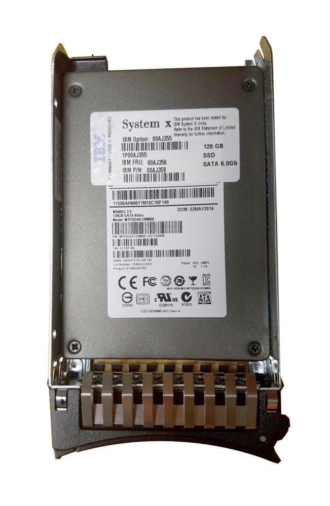 00AJ355 IBM 120GB MLC SATA 6Gbps Hot Swap Enterprise Value 2.5-inch Internal Solid State Drive (SSD)