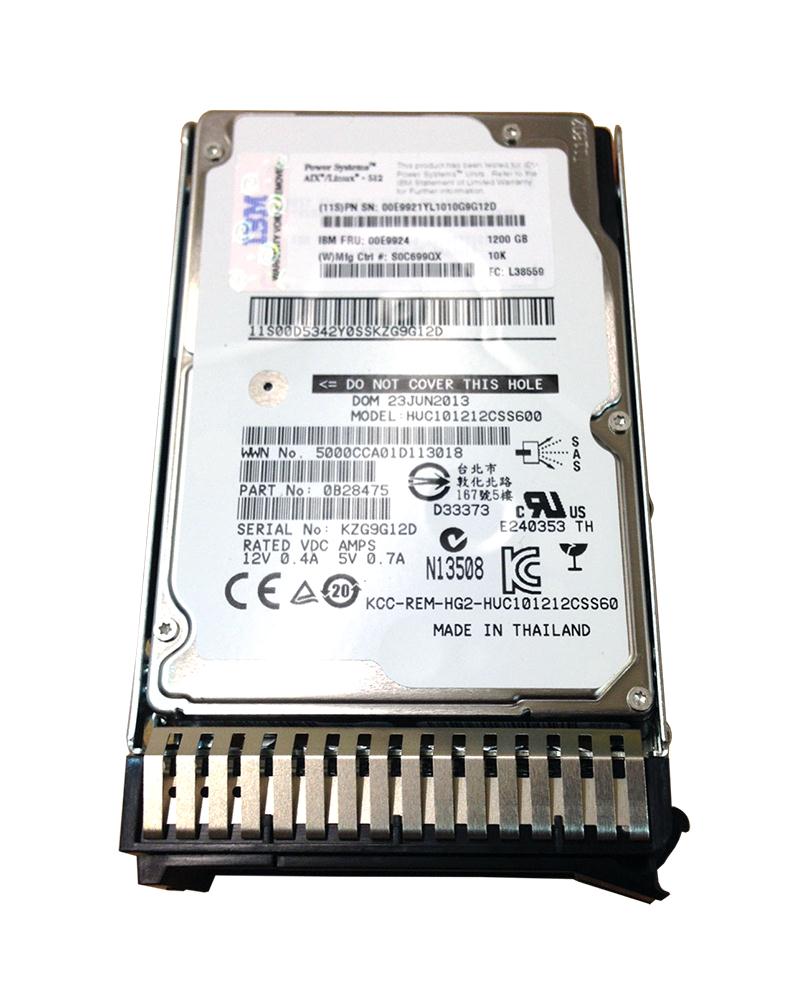 00E9924 IBM 1.2TB 10000RPM SAS 6Gbps (528-bytes) 2.5-inch Internal Hard Drive for AIX and Linux Based Server Systems