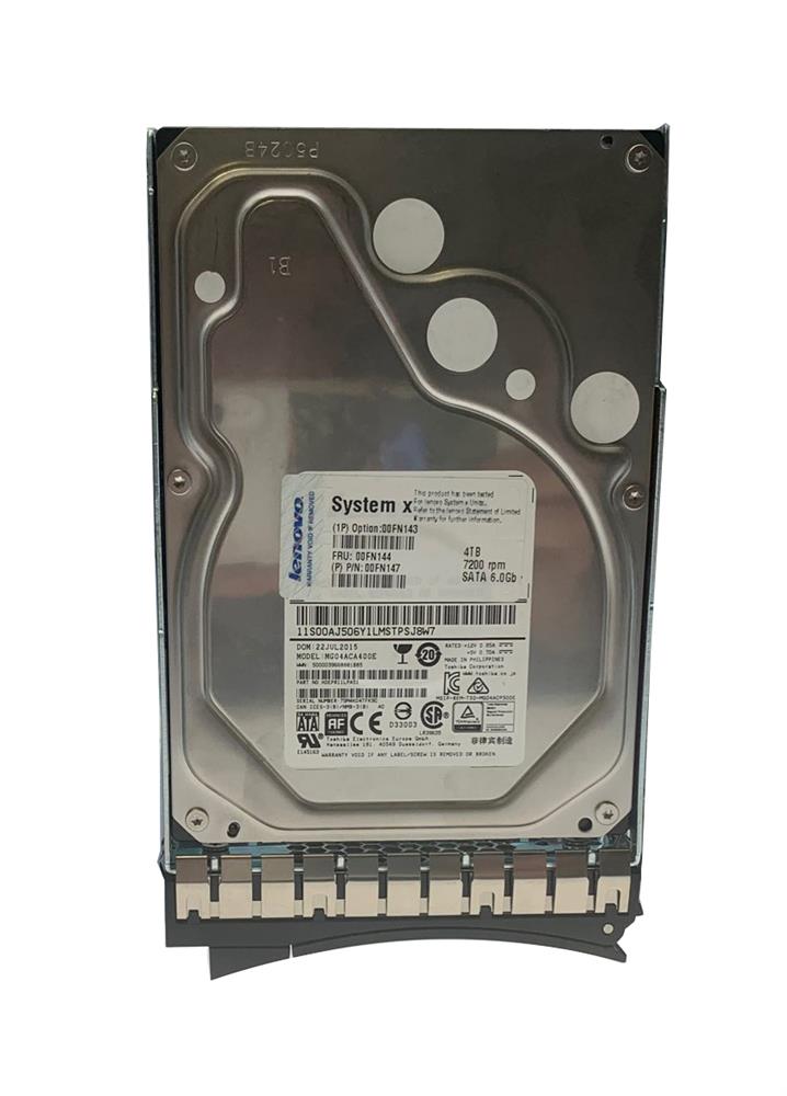 00FN143 Lenovo 4TB 7200RPM SATA 6Gbps Nearline Hot Swap (512e) 3.5-inch Internal Hard Drive for System x3550 M5