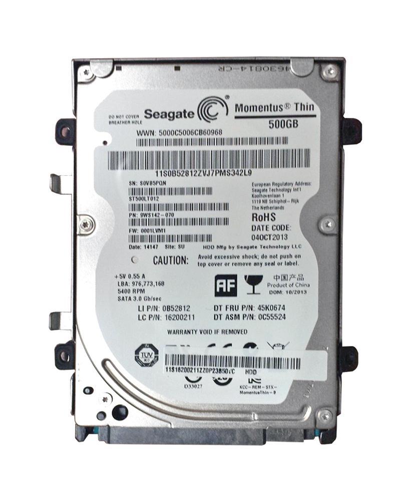 00HT967 Lenovo 500GB 5400RPM SATA 3Gbps 16MB Cache 2.5-inch Internal Hard Drive