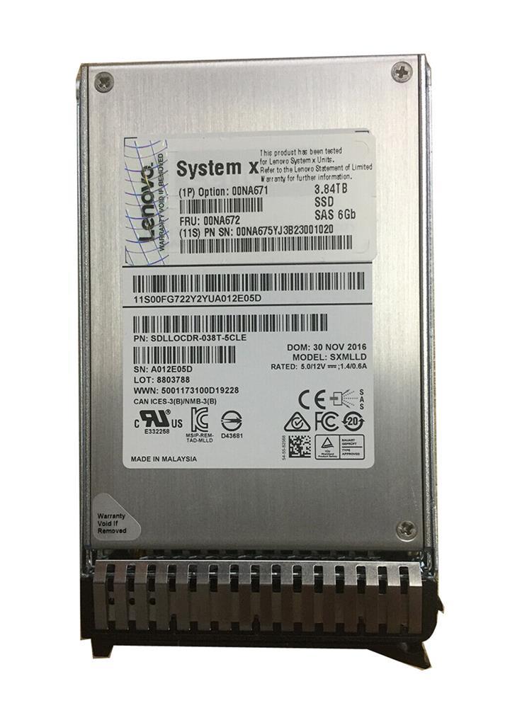00NA672 IBM 3.84TB MLC SAS 6Gbps Hot Swap Enterprise Capacity 2.5-inch Internal Solid State Drive (SSD)
