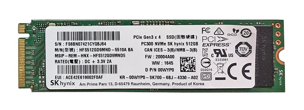 00WYP0 Dell 512GB MLC PCI Express 3.0 x4 M.2 2280 Internal Solid State Drive (SSD)