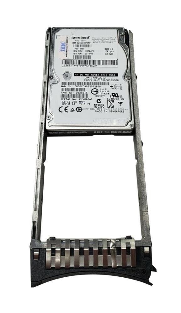 00Y2501-06 IBM 300GB 10000RPM SAS 6Gbps Hot Swap 2.5-inch Internal Hard Drive with Tray for Storage System V3700