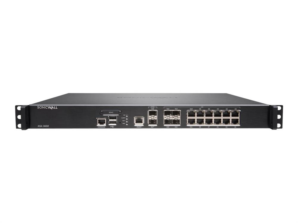 01-SSC-3850 SonicWALL NSA 3600 Firewall Only 12-Port Gigabit Ethernet Rack-mountable (Refurbished)