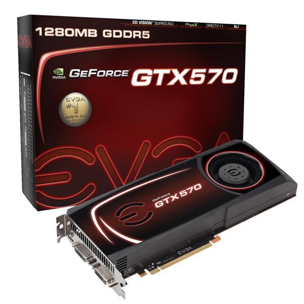 012-P3-1570-RX EVGA GeForce GTX 570 1280MB 320-Bit GDDR5 PCI Express 2.0 x16 HDCP Ready SLI Support Video Graphics Card