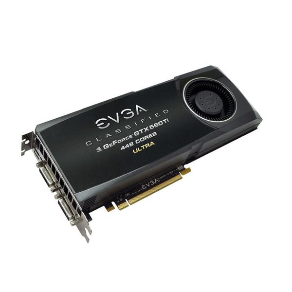 012-P3-2078-DX EVGA Nvidia GeForce GTX 560 Ti Ultra 1280MB GDDR5 320-Bit HDMI / Dual DVI HDCP Ready/ SLI Support PCI-Express 2.0 x16 Video Graphics Card