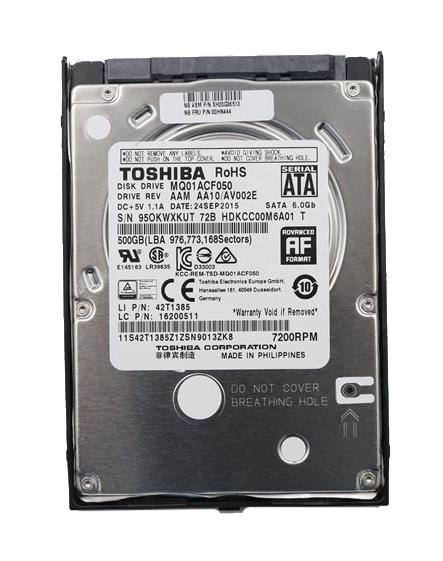 01AW513 Lenovo 500GB 7200RPM SATA 6Gbps 16MB Cache (512e) 2.5-inch Internal Hard Drive