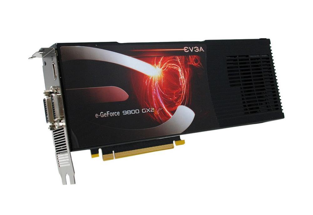 01GP3N891LX EVGA e-GeForce 9800 GX2 1GB GDDR3 512-Bit HDMI / Dual DVI HDCP Ready/ SLI Support PCI-Express 2.0 x16 Video Graphics Card