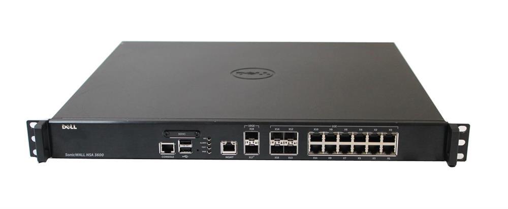 01SSC3853SWS Dell Sonicwall Nsa3600 Rm1u/250w 6x800MHz-core 2GB/memory 512MB/flash 12xGBe/2xsfp+ 10GBase-x /4xmini-GBic 1000base-x /1xconsole