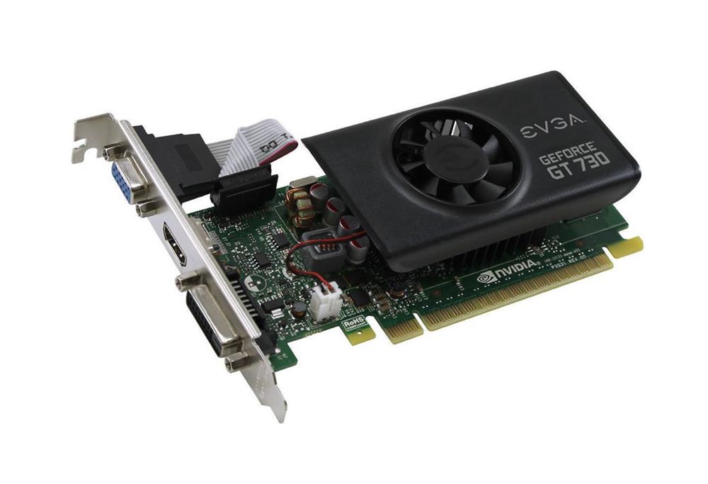 02G-P3-3733 EVGA Nvidia GeForce GT 730 2GB DDR5 64-Bit PCI-Express 2.0 HDMI / DVI-D Low Profile Video Graphics Card