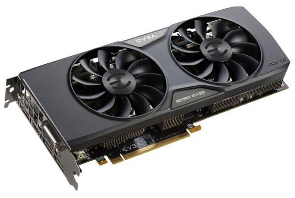 02G-P4-2957-AR EVGA GeForce GTX 950 SSC 2GB 128-bit GDDR5 PCI Express 3.0 DVI-I/ HDMI/ 3x DisplayPort Video Graphics Card with ACX 2.0 Cooler