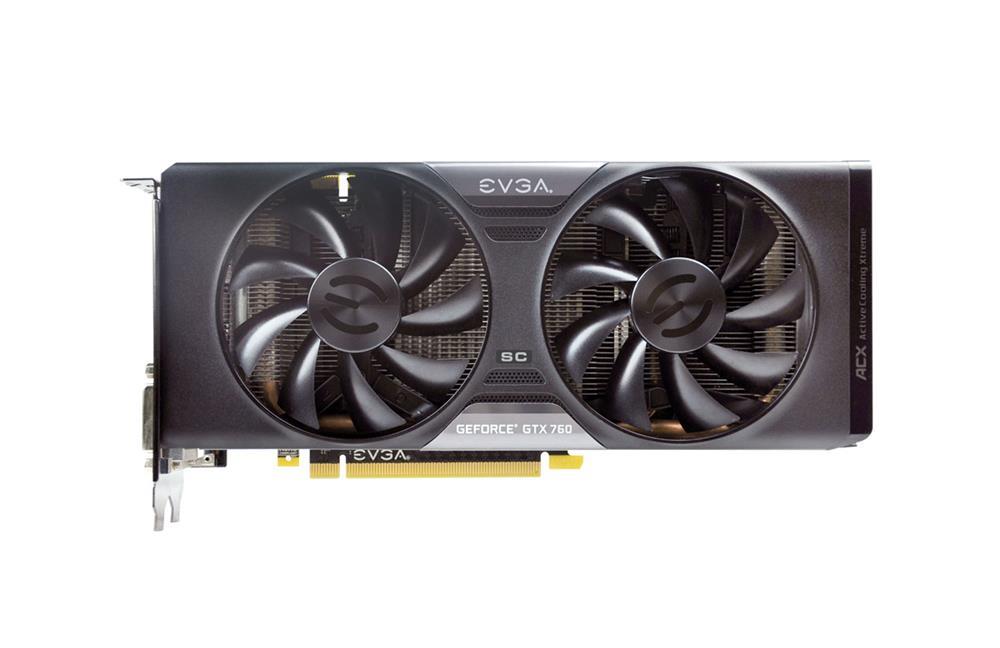 02G-P4-3765-L1 EVGA GeForce GTX 760 Dual SuperClocked 2GB GDDR5 256-Bit HDMI / DVI-I / DVI-D / SLI Support PCI-Express 3.0 x16 Video Graphics Card with ACX Cooler