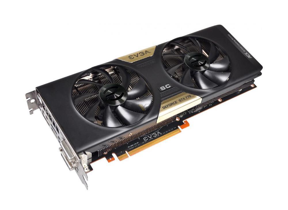 02G-P4-3771 EVGA GeForce GTX 770 SC 2GB GDDR5 256-Bit Dual HDMI / DVI / DisplayPort / SLI Support PCI-Express 3.0 x16 Video Graphics Card