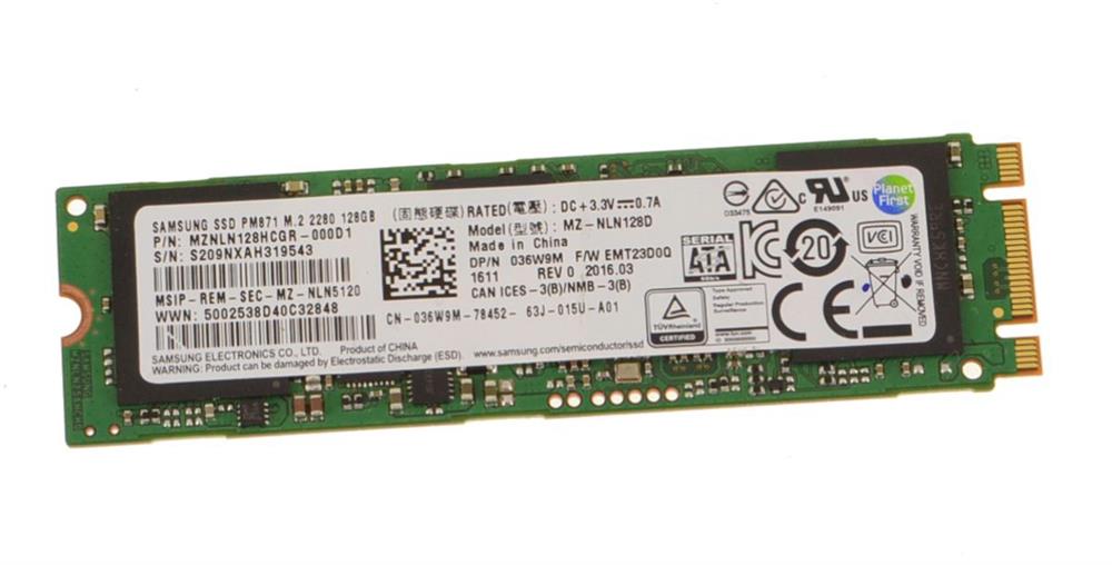 036W9M Dell 128GB SATA 6Gbps mSATA Internal Solid State Drive (SSD)
