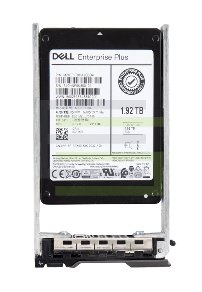 03F15R Dell 1.92TB TLC SAS 12Gbps 2.5-Inch Internal Solid State Drive (SSD)