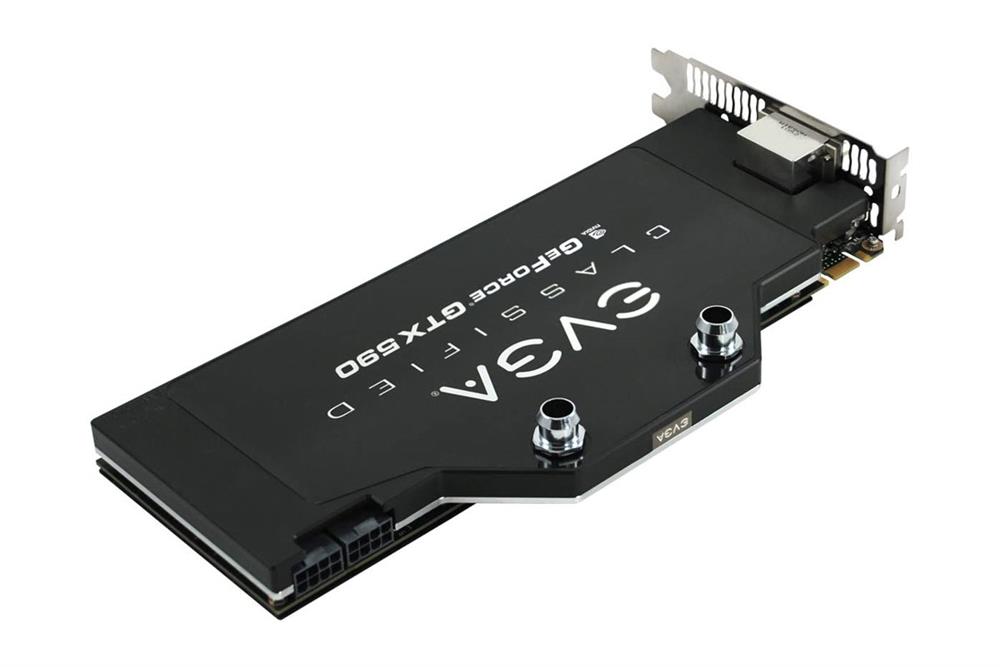 03G-P3-1599-K2 EVGA GeForce GTX 590 Classified Hydro Copper 3072MB GDDR5 Mini DisplayPort / DVI / Ready SLI Support PCI-Express 2.0