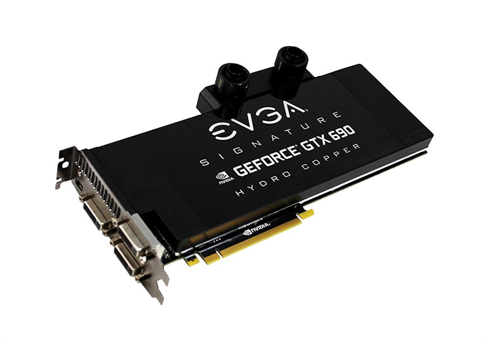 04G-P4-2699-KR EVGA GeForce GTX 690 Hydro Copper Signature 4GB GDDR5 512-Bit HDCP Ready/ SLI Support PCI-Express 3.0 x16 Video Graphics Card