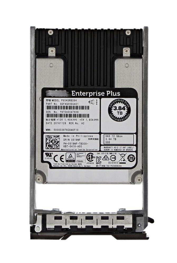 0519NF Dell 3.84TB eMLC SAS 12Gbps Read Intensive 2.5-inch Internal Solid State Drive (SSD)