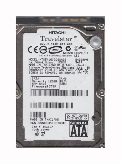 0A55632 Hitachi Travelstar 5K320 120GB 5400RPM SATA 3Gbps 8MB Cache 2.5-inch Internal Hard Drive