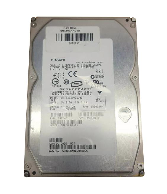 0B23491 Hitachi Ultrastar 15K450 450GB 15000RPM SAS 3Gbps 16MB Cache 3.5-inch Internal Hard Drive