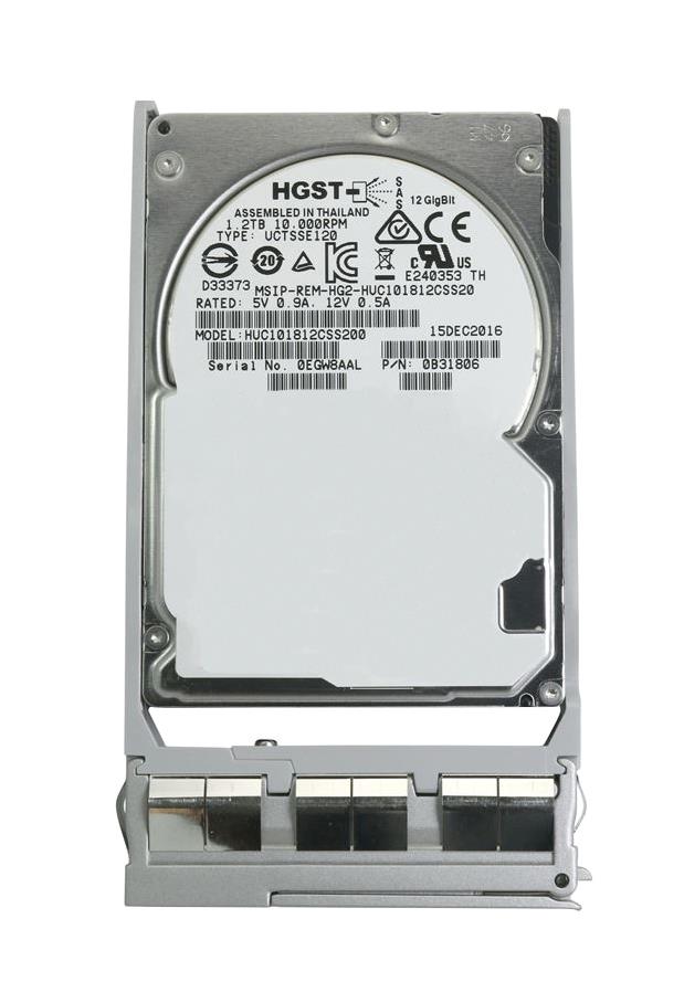 0B31806 HGST Hitachi Ultrastar C10K1800 1.2TB 10000RPM SAS 12Gbps 128MB Cache (ISE / 512n) 2.5-inch Internal Hard Drive