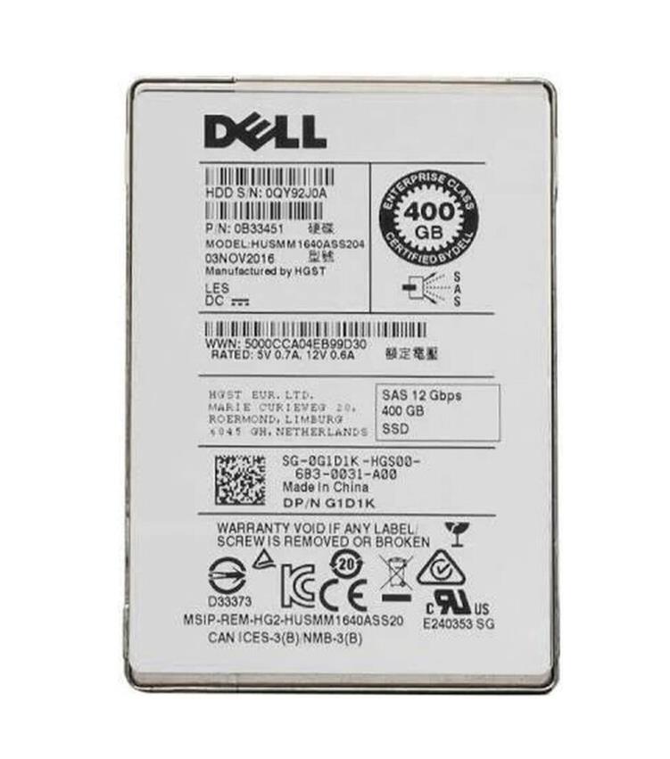0B33451 Dell 400GB MLC SAS 12Gbps Mainstream Endurance 2.5-inch Internal Solid State Drive (SSD)