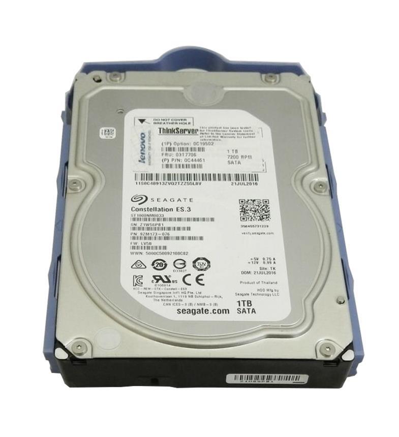 0C19502-08 Lenovo 1TB 7200RPM SATA 6Gbps Hot Swap 64MB Cache 3.5-inch Internal Hard Drive for ThinkServer TS140 and TS440
