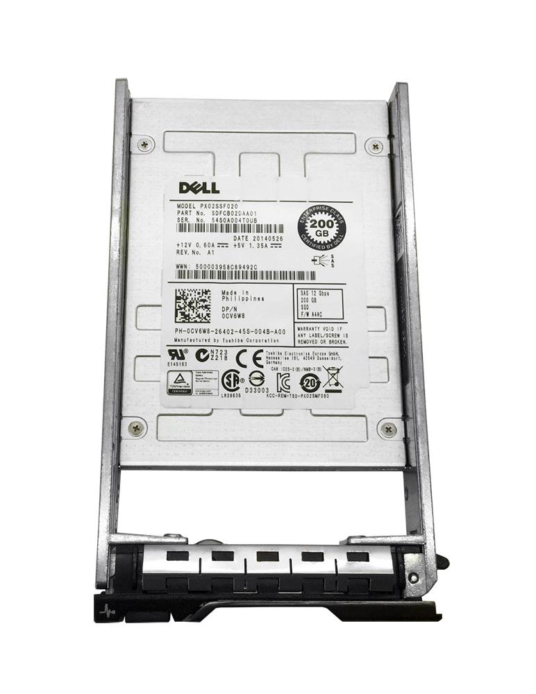 0CV6W8 Dell 200GB eMLC SAS 12Gbps 2.5-inch Internal Solid State Drive (SSD)