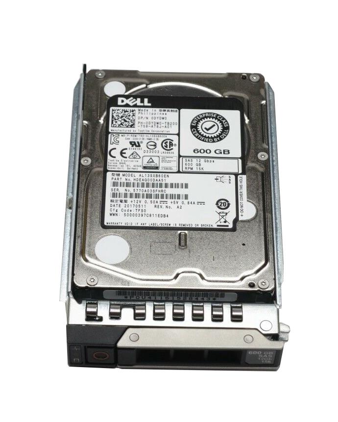 0DYDW0 Dell 600GB 15000RPM SAS 12Gbps Hot Swap (512e) 2.5-inch Internal Hard Drive
