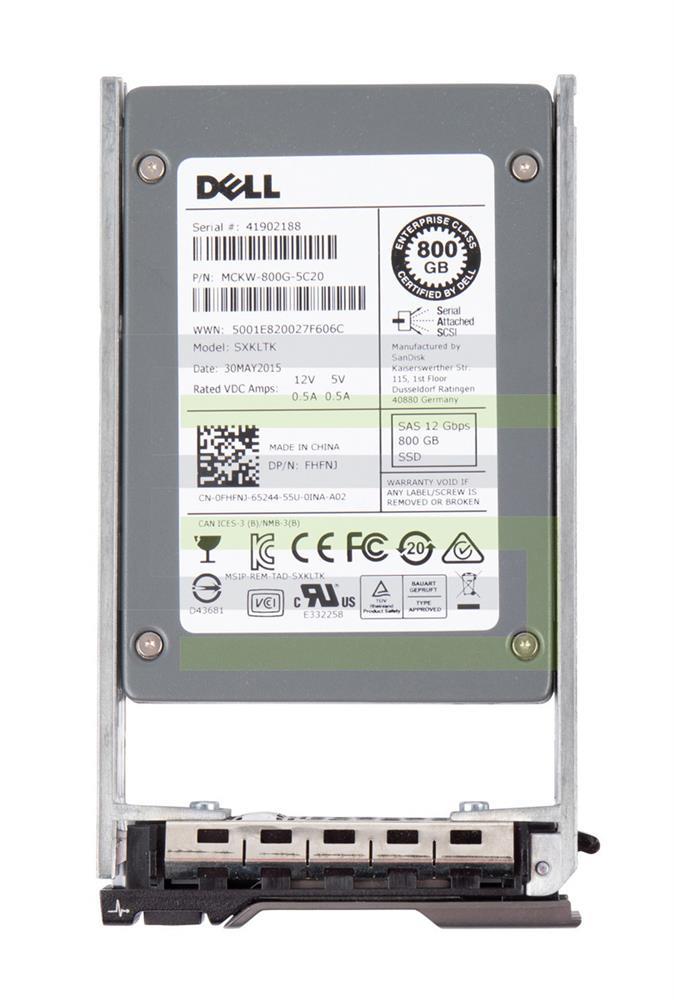 0FHFNJ Dell 800GB SLC SAS 12Gbps Write Intensive 2.5-inch Internal Solid State Drive (SSD)