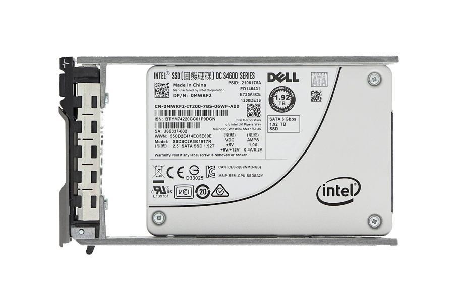 0MWKF2 Dell 1.92TB TLC SATA 6Gbps Hot Swap Mixed Use 2.5-inch Internal Solid State Drive (SSD)
