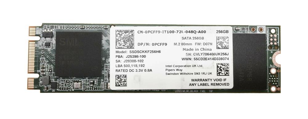 0PCFF9 Dell 256GB TLC SATA 6Gbps M.2 2280 Internal Solid State Drive (SSD)