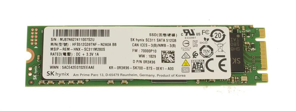 0R3K96 Dell 512GB SATA 6.0 Gbps SSD