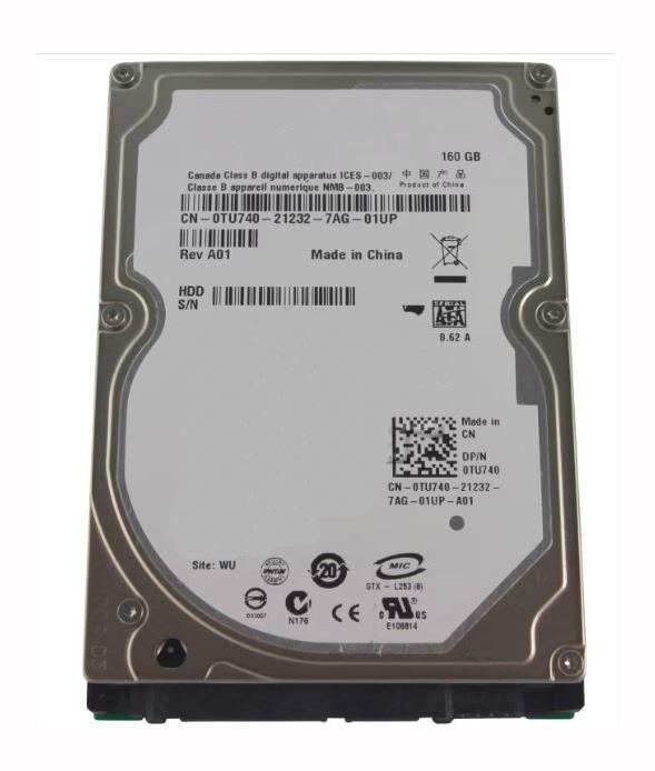 0TU740 Dell 160GB 7200RPM SATA 3Gbps 8MB Cache 2.5-inch Internal Hard Drive