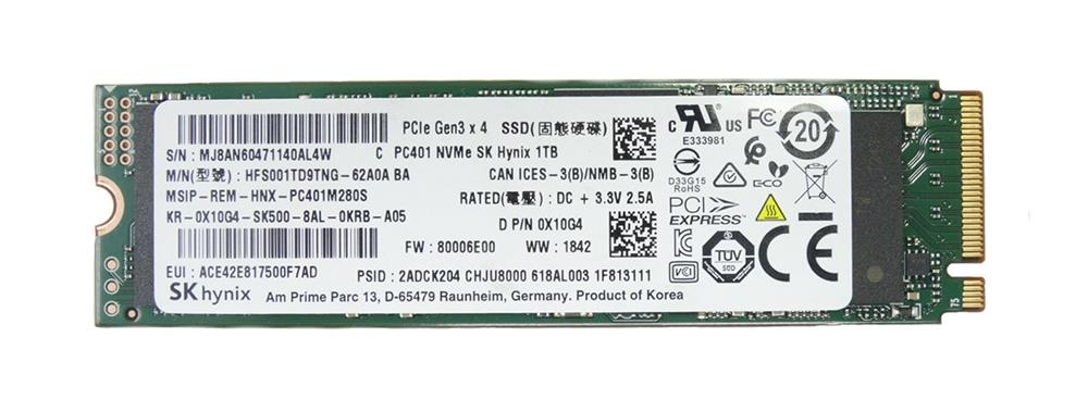 0X10G4 Dell 1TB NVMe M.2 2280 Gen3x4