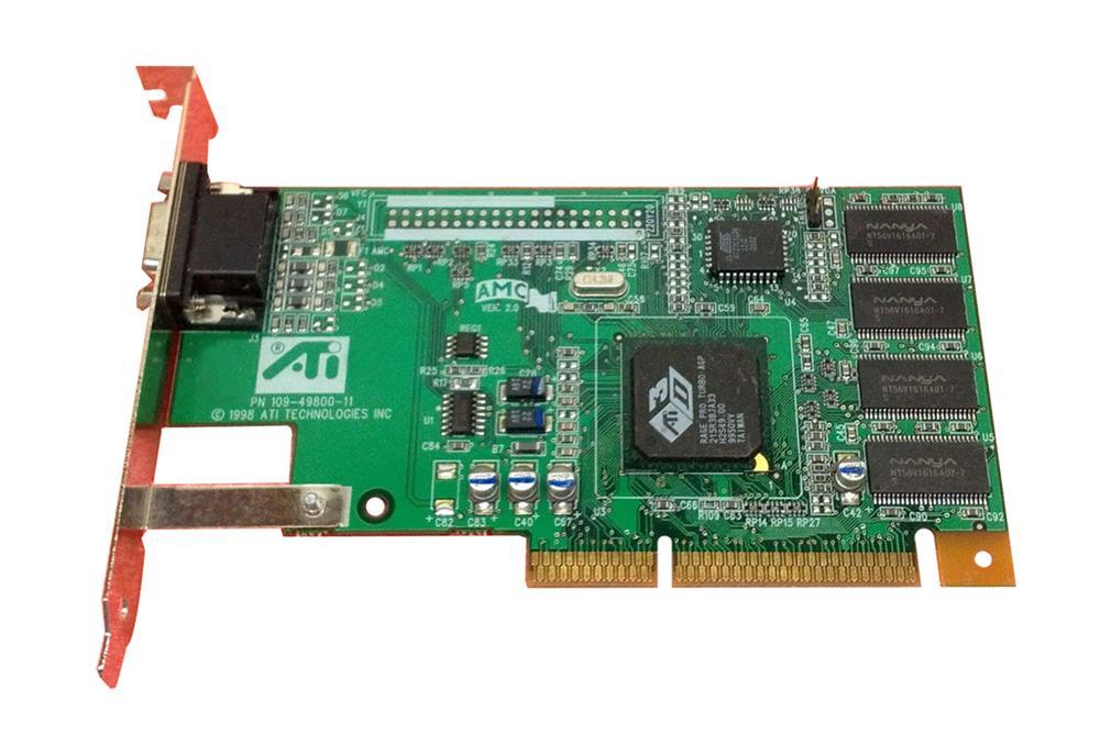 109-49800-11-7 ATI Technologies 3D Rage Pro Turbo AGP Video Card