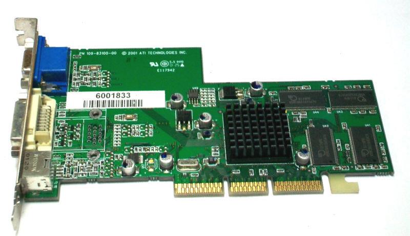 109-83100-00 ATI Radeon 7000 64MB DDR AGP S-Video/ VGA/ DVI Video Graphics Card