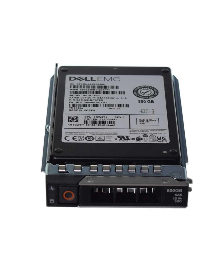 118000851 Dell 800GB SAS 12Gbps Mixed Use 2.5-inch Internal Solid State Drive (SSD)