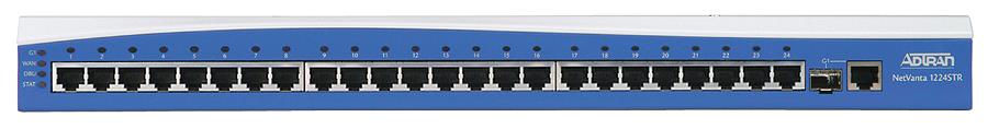 1200590E1 Adtran NetVanta 1224STR DC Managed Layer-3 Switch 1 x Expansion Slot 1 x SFP 24 x 10/100Base-TX 1 x 10/100/1000Base-T (Refurbished)