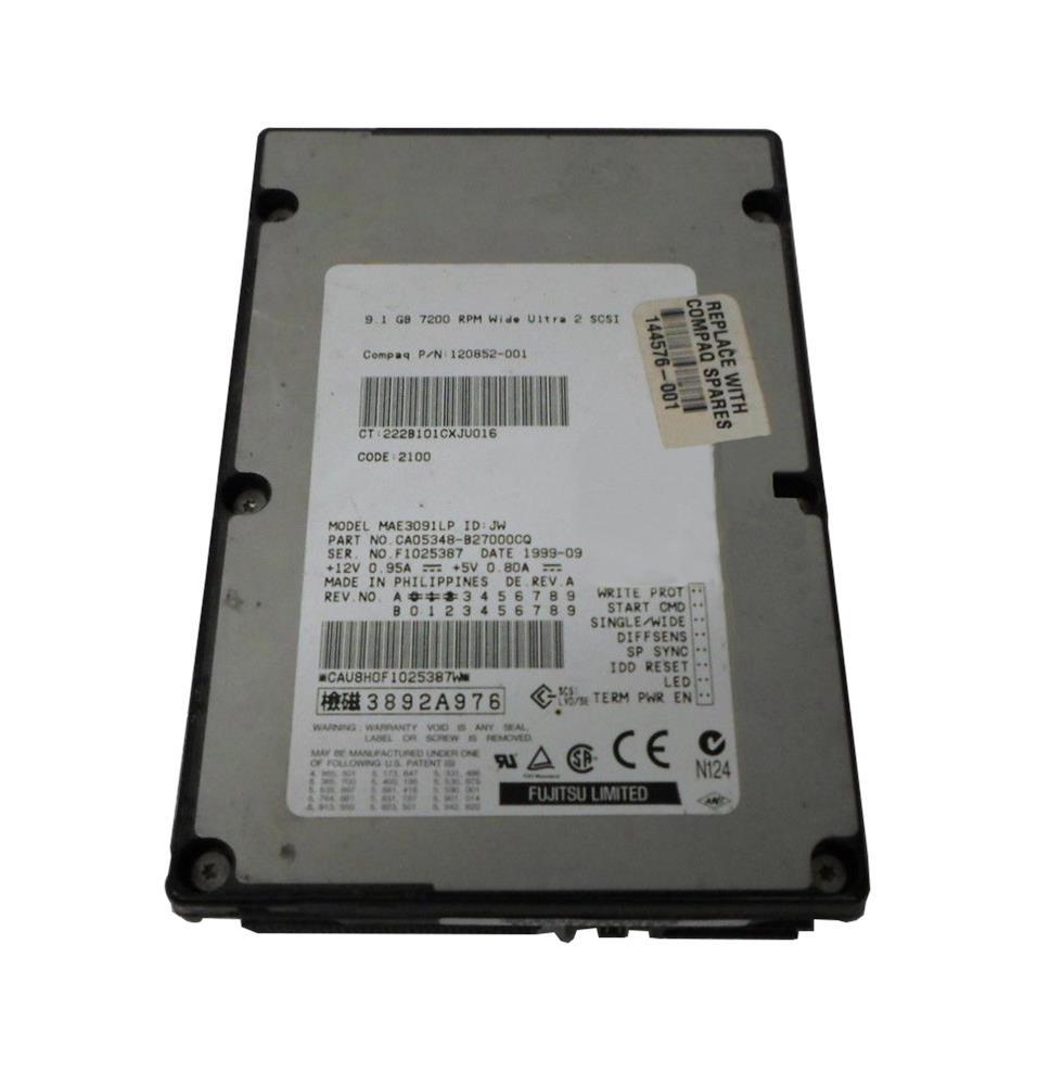 120852-001 Compaq 9.1GB 7200RPM SCSI Wide Ultra2 Non Hot Swap 68-Pin 3.5-Inch Internal Hard Drive for Compaq ProLiant Servers