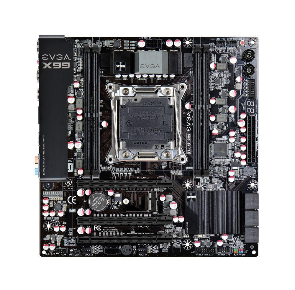 131-HE-E995-KR EVGA Socket LGA 2011-v3 Intel X99 Chipset Core i7 Processors Support DDR4 4x DIMM 6x SATA 6.0Gb/s Micro-ATX Motherboard (Refurbished)