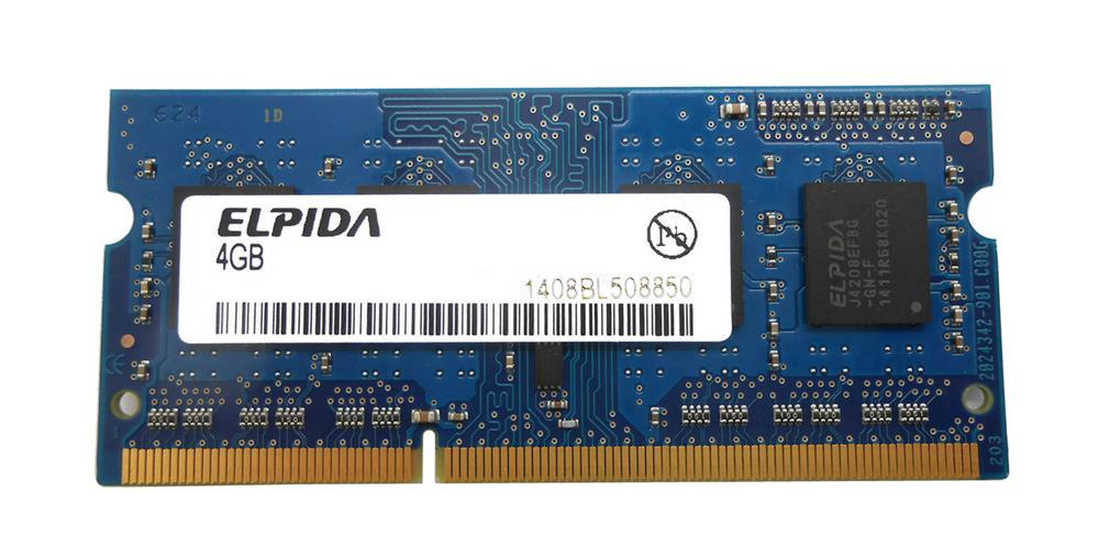 1408BL508850 Elpida 4GB PC3-12800 DDR3-1600MHz non-ECC Unbuffered CL11 204-Pin SoDimm 1.35V Low Voltage Single Rank Memory Module
