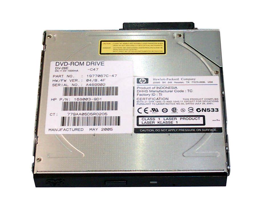 168003-9D1 HP 8X SlimLine Multibay Internal IDE DVD-ROM Optical Drive for Proliant DL360 G2