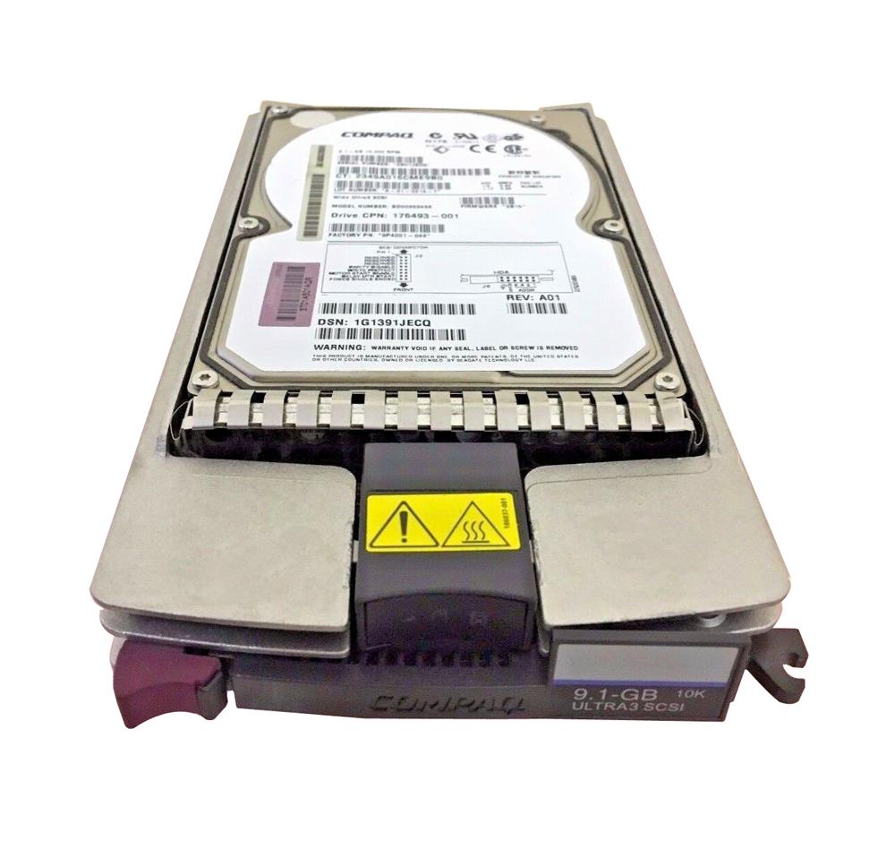 176493-001 Compaq 9.1GB 10000RPM Ultra-160 SCSI Hot Swap LVD 80-Pin 3.5-inch Internal Hard Drive