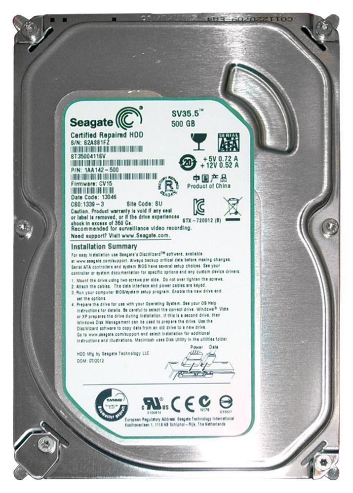 1AA142-500 Seagate SV35.5 Series 500GB 7200RPM SATA 6Gbps 16MB Cache 3.5-inch Internal Hard Drive