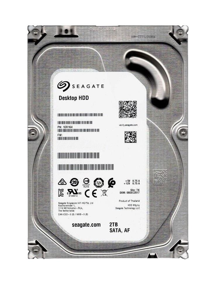 1ER164-905 Seagate Barracuda 2TB 7200RPM SATA 6Gbps 64MB Cache 3.5-inch Internal Hard Drive