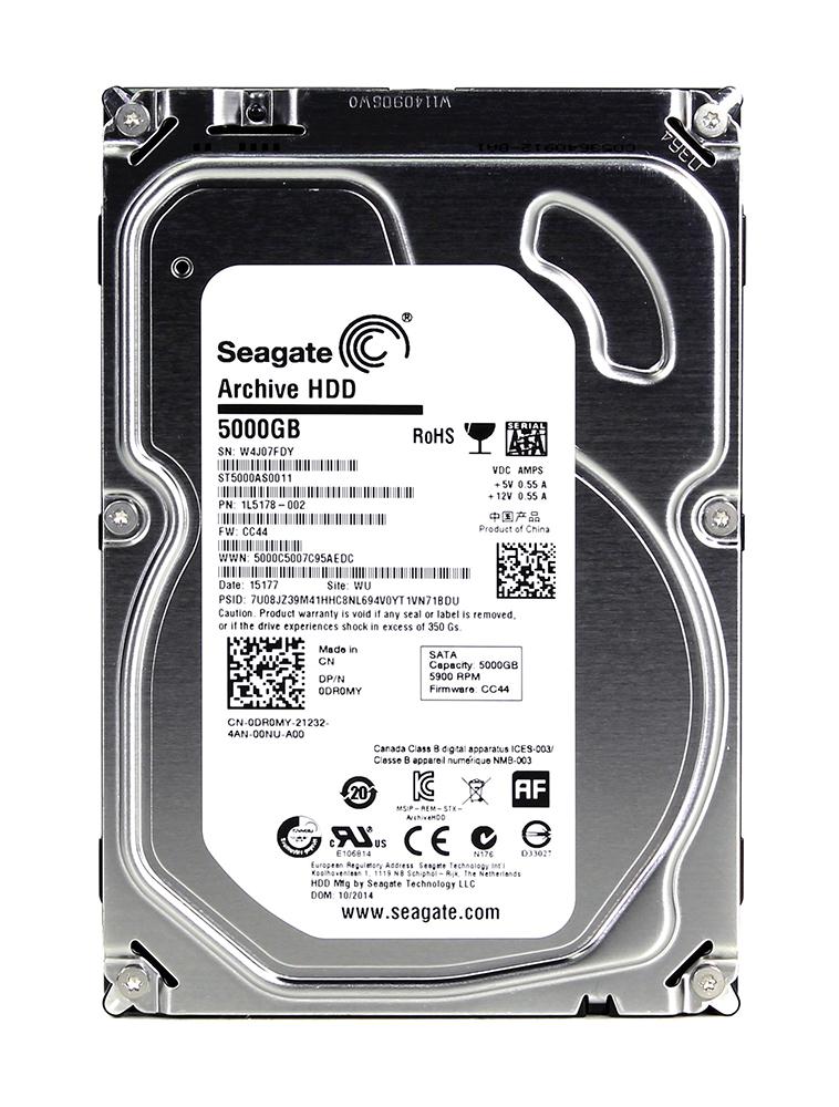 1L5178-002 Seagate Archive 5TB 5900RPM SATA 6Gbps 128MB Cache (512e) 3.5-inch Internal Hard Drive